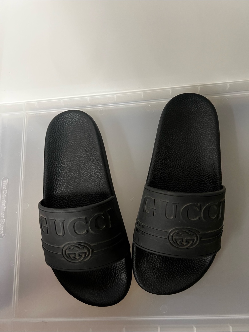 Gucci Black Logo Unisex Slide Sandals